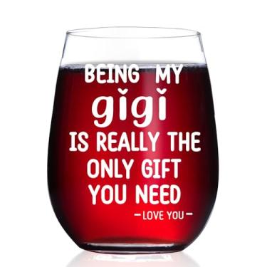 Imagem de JERIO Gigi Gifts for Grandma, Gifts For Gigi from Grandkids 425.2 g Wine Cup - Presentes de Natal, aniversário, Dia das Mães, para Gigi Nana Grandma