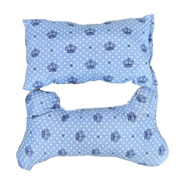 Imagem de Cama Pet Onix em Tricoline, 4 Tamanhos, Impermeável, com 2 Almofadas, Zíper Removível, 100% Algodão (Azul Bebê Realeza, XX-Grande)