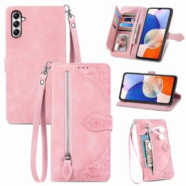 Imagem de Furiet Capa carteira para Samsung Galaxy A36 5G com cordão de pulso, estampa de flor, bolso de couro, flip para cartão, suporte, acessórios de celular, capa de telefone fólio para A 36 36A LTE