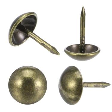 Imagem de Heclia 150 peças de tachinhas de estofamento em latão antigo de 7/40.6 cm, pregos decorativos para sofá, cadeira, cama, cabeceira, caixa de joias de estofamento e projetos de artesanato em madeira