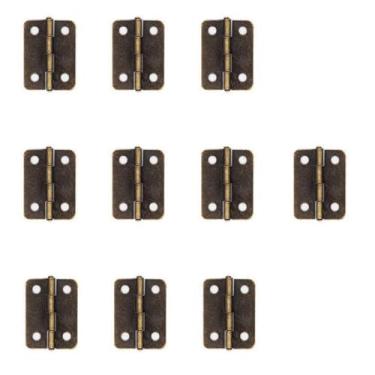 Imagem de Dobradiças de metal dobradiças de porta retrô dobradiça com parafusos dobradiças para móveis ferramentas de artesanato DIY (Bronze-24 x 18 mm)