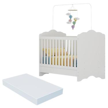 Imagem de Berço Americano 3 Em 1 Com Colchão Incluso Nuvem Multimóveis Mp4385 Branco
