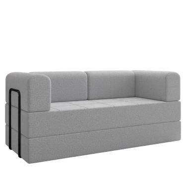 Imagem de Sofa Cama Modular 2 Lugares 180 Cm Monaco Linho Cinza Vconcept Cinza