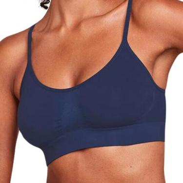 Imagem de Top Hope 21020 Sem Aro e Bojo Alças Finas Sem Costura Poliamida, Azul 