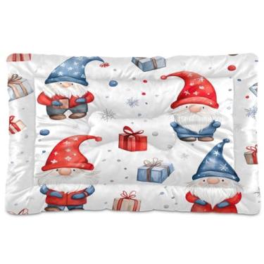 Imagem de Blueangle Cute Gnomos Cama ultra macia calmante para cães pequenos, cama retangular confortável para animais de estimação, 24 x 18 polegadas (359)