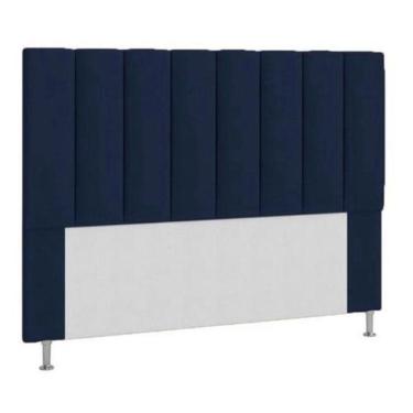 Imagem de Cabeceira Estofada Cama Box Queen 160 Cm Azul Marinho