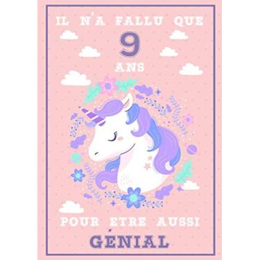 Imagem de Licorne journal Il n'a fallu que 9 ans pour être aussi génial: Cahier de dessin et de notes format A4 avec des feuilles blanches et des feuilles lignés à remplir pour les filles