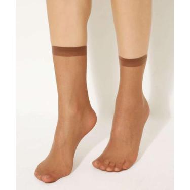 Imagem de Kit 3 Pares Meias Feminina Soquete Fio 20 Marisa-99525, UN, Marrom