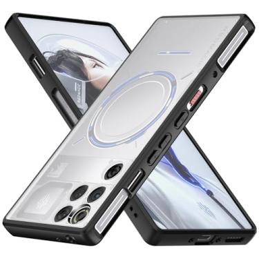 Imagem de Foluu Capa de ajuste fino para ZTE Nubia Red Magic 11 Pro/11 Pro+, parte traseira rígida de policarbonato e TPU macio à prova de choque resistente a arranhões para Red Magic 11 Pro 2025 (preto)