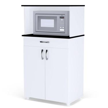 Imagem de Balcão Multiuso Para Cozinha Carina 2 Portas Branco  Ajl