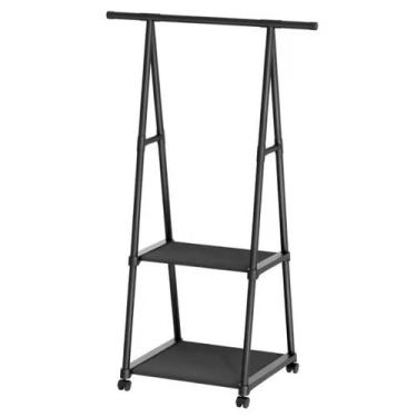 Imagem de Cabideiro Suporte Para Com Roupa Rodinha Giratória 155cm Compacto Eleg