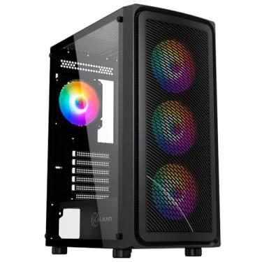 Imagem de Gabinete Kalkan Joturn, RGB, Mid Tower, Lateral em Vidro, 4X Fans ARGB, Preto - KLK00038