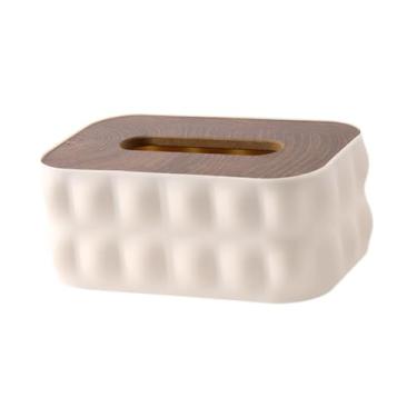 Imagem de SiaBiced Porta-lenços, Organizador de Lenços de Papel, Suporte para Lenços, Dispensador de Guardanapos, Material: PP E MDF, Adequado para Vestiários E Escritór, Branco, Tamanho real