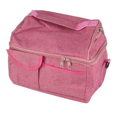Imagem de Acouto Bolsa de Transporte Refrigeradora de Leite Materno Rosa Vermelha - Bolsa de Ombro Isolada à Prova d'água Com Alça, Grande Capacidade de Armazenamento de Alimentos Quentes e Frios, Ideal para