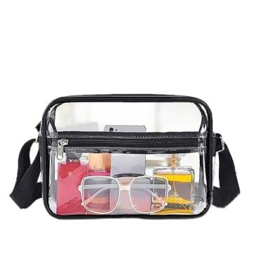 Imagem de Bolsa de ombro de PVC transparente com alça, bolsa transparente para mulheres, bolsa casual ajustada para armazenamento