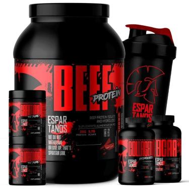 Imagem de Kit Beef Protein + BCAA + Colágeno  + Creatina + Glutamina + Shaker-Unissex
