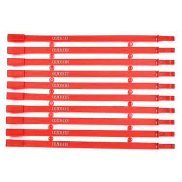 Imagem de Vedações de segurança de porta de reboque de caminhão de plástico, etiquetas de segurança, fechaduras descartáveis numeradas para contêiner de transporte, logística, transporte, pacote de envio