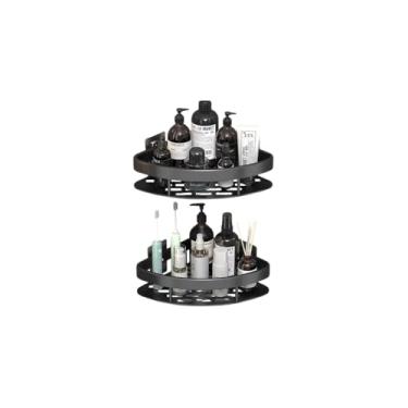 Imagem de Prateleira de Canto em L, Alumínio Preto, 21x28x5cm, Multiuso com 2 Peças, Suportes e Parafusos Inclusos