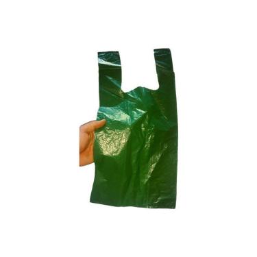 Imagem de Sacolas Plásticas Recicladas Verdes Reforçadas 3kg 40x50 M