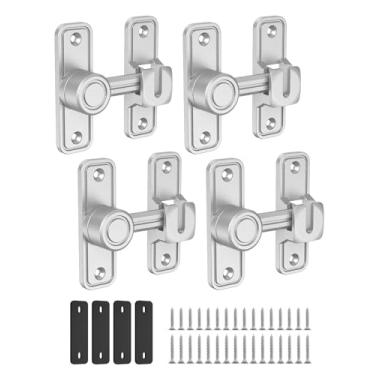 Imagem de SecureLatch Fechadura de porta de celeiro dobrável de 90/180 graus, ferragens de zinco com trava deslizante resistente – Proteção de privacidade para celeiro, janela, portão, jardim, banheiro, armário