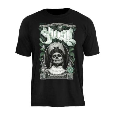 Imagem de Camiseta Banda Rock Ghost Stamp Unissex em Algodão-Unissex