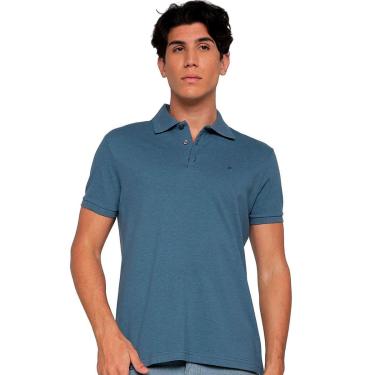 Imagem de Polo Ellus Masculina Piquet Melange Easa Classic Azul Mescla-Masculino
