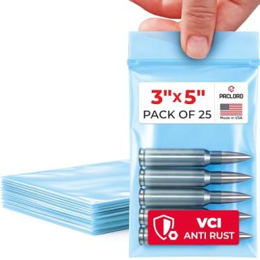 Imagem de Sacos de poliéster Reclosable VCI 7,6 cm x 12,7 cm, pacote com bolsa anticorrosão resistente VCI de 25 a 4 mm - à prova de ferrugem, embalagem impermeável para armadura de metal, eletrônicos, máquinas