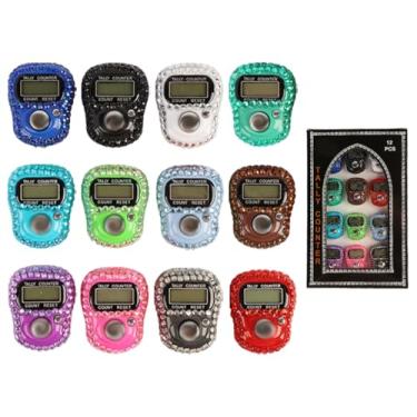 Imagem de Hitopin Contador de dedo eletrônico de 12 peças, contador eletrônico de contagem portátil, contadores Tasbeeh eletrônicos digitais, clique digital manual, para pessoas em fileira, pontuação