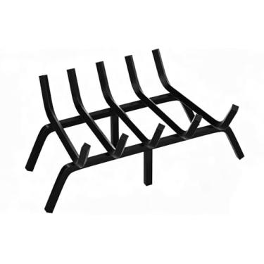 Imagem de FEED GARDEN Grelha pequena para lareira de 43 cm, suporte de tronco de ferro fundido resistente, barra de aço sólido de 1/5.1 cm para lareira para uso interno e externo, acessórios de lareira para
