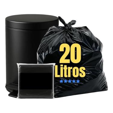 Imagem de Saco de Lixo 20 Litros Reforçado Preto — 60 Micras — Super Resistente — Pacote Econômico — Escolha de 5 até 100 Unidades (46)