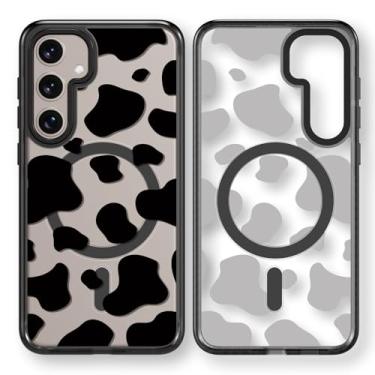 Imagem de Rosarnnah Capa magnética para Samsung Galaxy S24 Magsafe bonita estética - capa de impressão de vaca leiteira engraçada da moda - capa protetora durável à prova de choque para telefone 6,2 polegadas