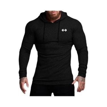 Imagem de Camisetas De Corrida Masculinas Slim Fit Com Capuz, Primavera E Outono