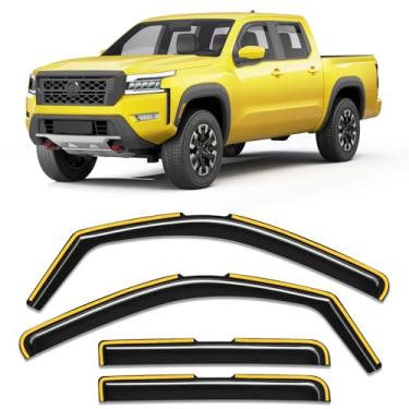 Imagem de Goholy Protetor de chuva de janela no canal para Jeep Wrangler JK 2007-2018 Protetores de chuva Viseiras de janela lateral Viseira de ventilação de perfil baixo Defletores de janela Persianas de