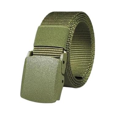 Imagem de Cinto Tático De Nylon Branco Com Fivela Automática Estilo Militar Para