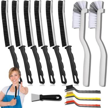 Imagem de Conjunto de escovas de limpeza de fendas, escovas de cerdas duras multiuso para limpeza profunda de cozinha, banheiro, argamassa, pia, xícara, bule, garrafa, liquidificador, cantos, espaços apertados