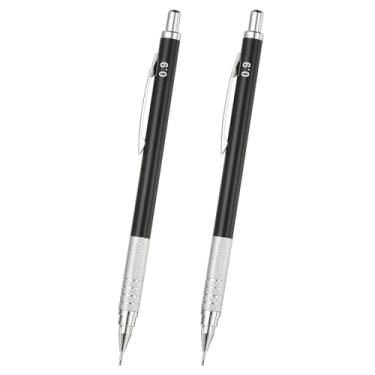 Imagem de PATIKIL 2 peças de lapiseira de 0,9 mm, suporte mecânico de ponta larga para desenho, arte, esboço, marcenaria, preto