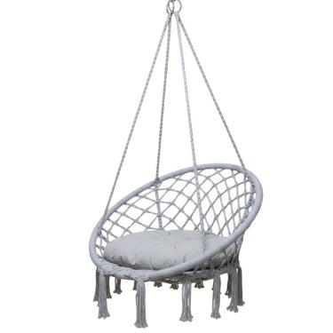 Imagem de Rede Cadeira Balanço Suspensa Algodao Teto Casa Varanda Quintal Jardim Deck Area Lazer Confortavel Resistente