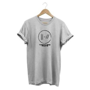 Imagem de Camiseta Feminina Twenty One Pilots- Baby Look 2018, Cinza, M