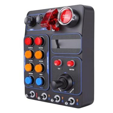 Imagem de Zhjvihx Caixa de Controle Central de Corrida de Simulador, 30 Botões Programáveis, Porta USB Com Luz de Fundo RGB Com Chave Seletora para Caminhão de Corrida de PC, Simuladores
