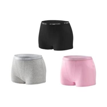Imagem de Calcinhas Esportivas Femininas De Algodão Sem Costura 3 Peças Cores Só