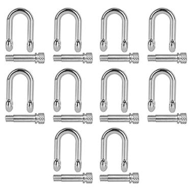 Imagem de SPYMINNPOO Manilha de Em Forma de u, Trava de Anel D de Liga de Zinco para Pulseira de Paracord, Fivela Forte de Cabeça Redonda para Acampamento e Caminhada Com 10 Peças