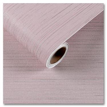 Imagem de CRE8TIVE Papel de parede texturizado rosa pálido - Papel de contato com tecido de grama sintética - Papel de parede removível de linho de tecido autoadesivo para quarto de meninas - 30 x 203 cm