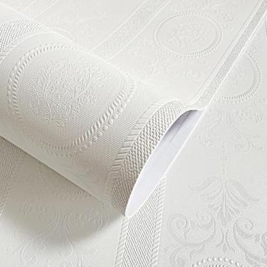 Imagem de JiffDiff Papel de parede com textura para descascar e colar, papel de parede em relevo 3D, moderno, à prova d'água, autoadesivo, papel de contato (43,9 cm x 2,032 cm)