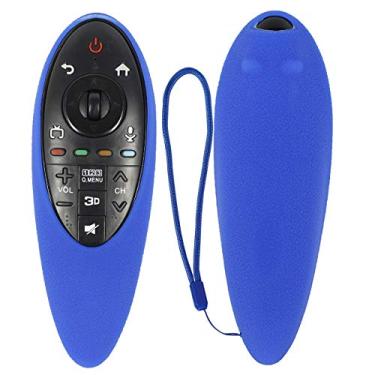 Imagem de Capa protetora de silicone para LG AN-MR500G Magic flexível à prova de choque lavável para LG 3D Smart TV Magic Remote Case (azul)