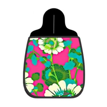 Imagem de Lixeira De Carro Organizador Lixinhocar Floral Abstrato Rosa