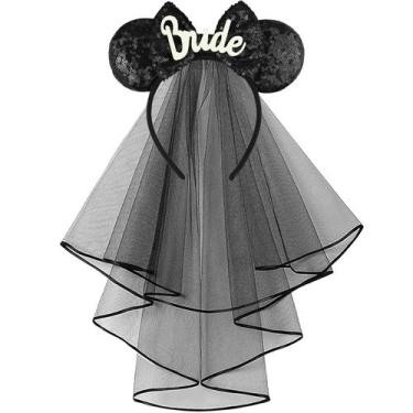Imagem de Faixa de cabelo LIHELEI Bridal Veil Mouse Ear Faixa de 23 cm Véu