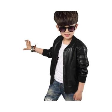 Imagem de Jaqueta De Couro PU De Veludo Para Meninos, Moda De Outono E Inverno, 