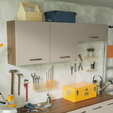 Imagem de Kit com 2 Armários Aéreos Multiuso 3 Portas Agata Madesa