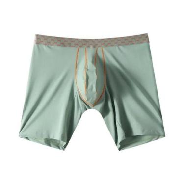 Imagem de Shorts Boxer Masculinos Em Seda Gelada Respirável Com Bolso Convexo Em