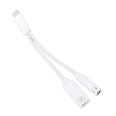 Imagem de Generic Adaptador de Cabo de Fone de Ouvido USB C para 3,5 Mm, Adaptador USB C Macho para Fêmea Fácil de Usar Qualidade de Som Nítida 480Mbps Suporte 100W PD 2 Em 1 para Estudo, Vida Profissional